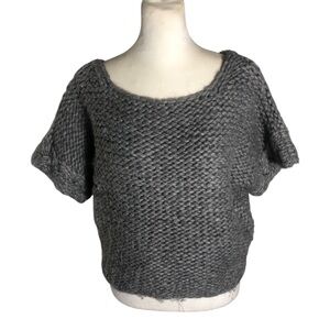 Kenji Anthropologie wool blend chunky knit short sleeve sweater Sz Medium